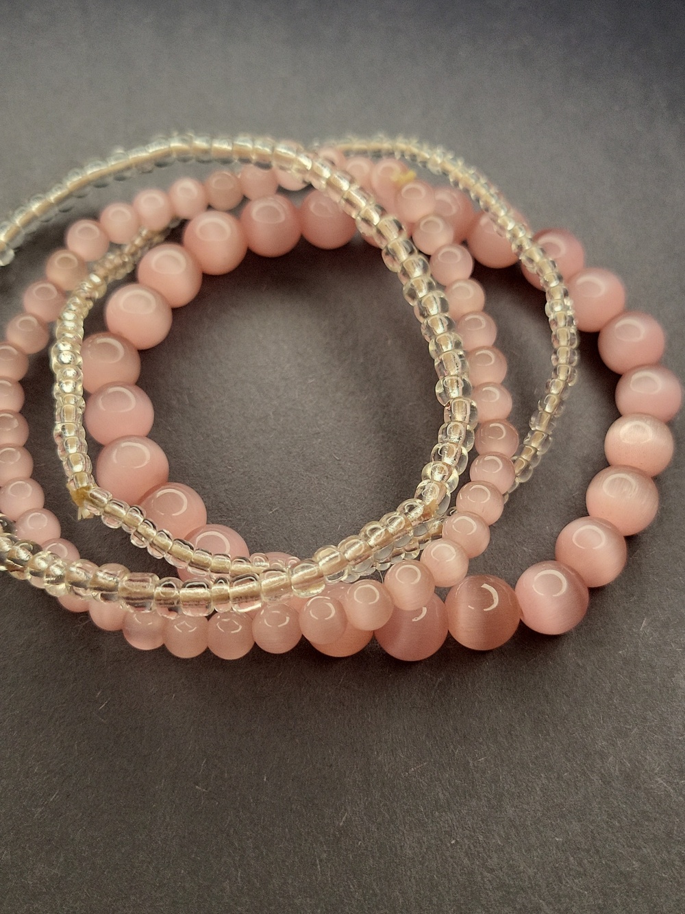 Pink Beaded Bracelet Set